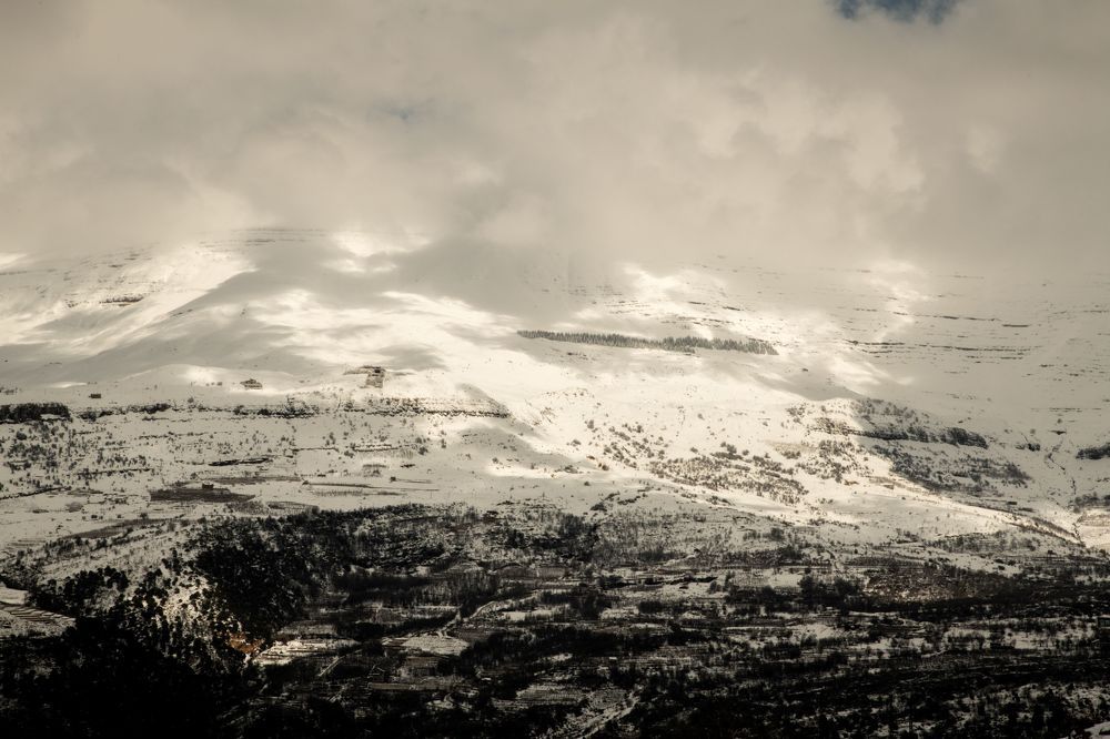 snow covered lebanon mountains