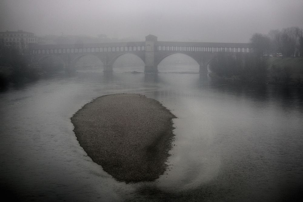 Pavia shrouded in fog