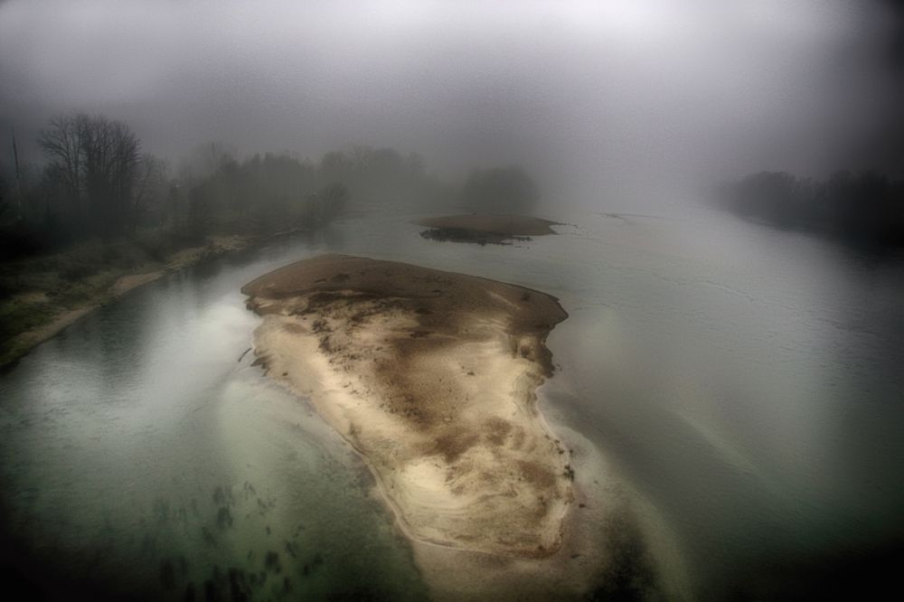Pavia shrouded in fog