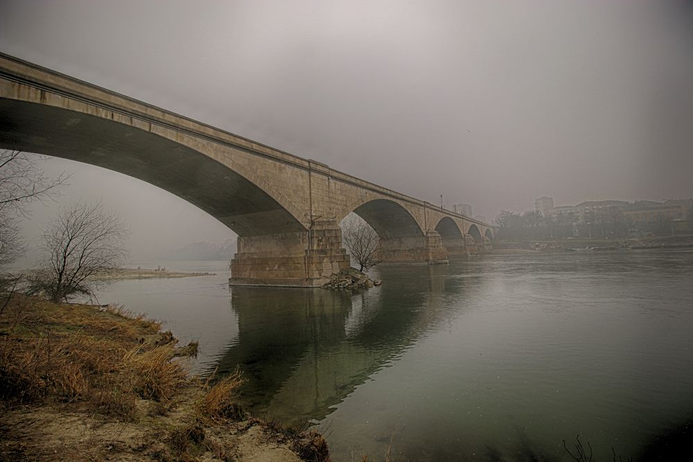 Pavia shrouded in fog