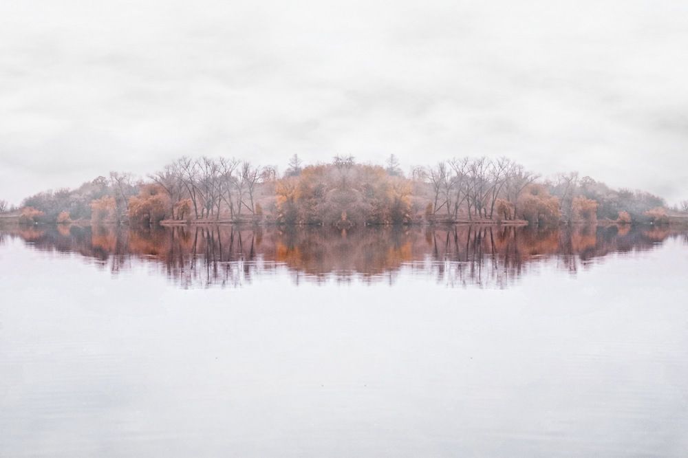 A foggy island