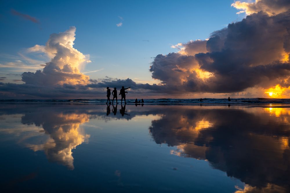 Reflections from a mirror