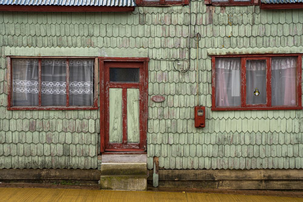 Fachadas de casas de pueblos del sur de Chile