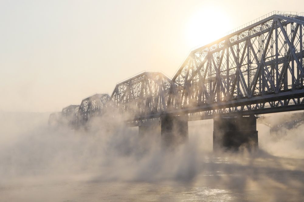 Зимний туман на Трансси́бе, Yenisey River
