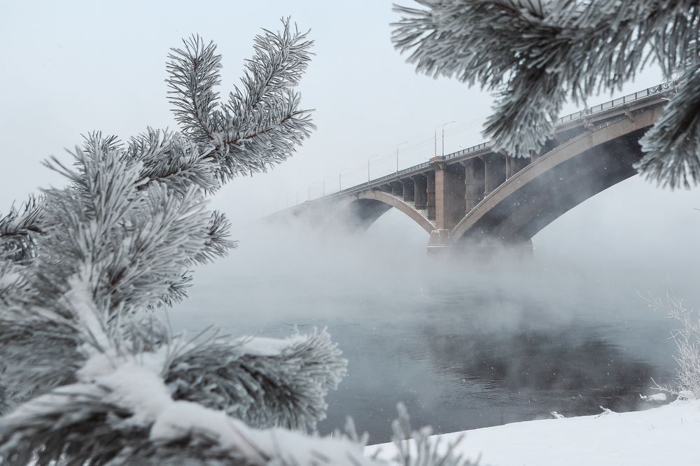Зимний туман в Сибири, Yenisey River