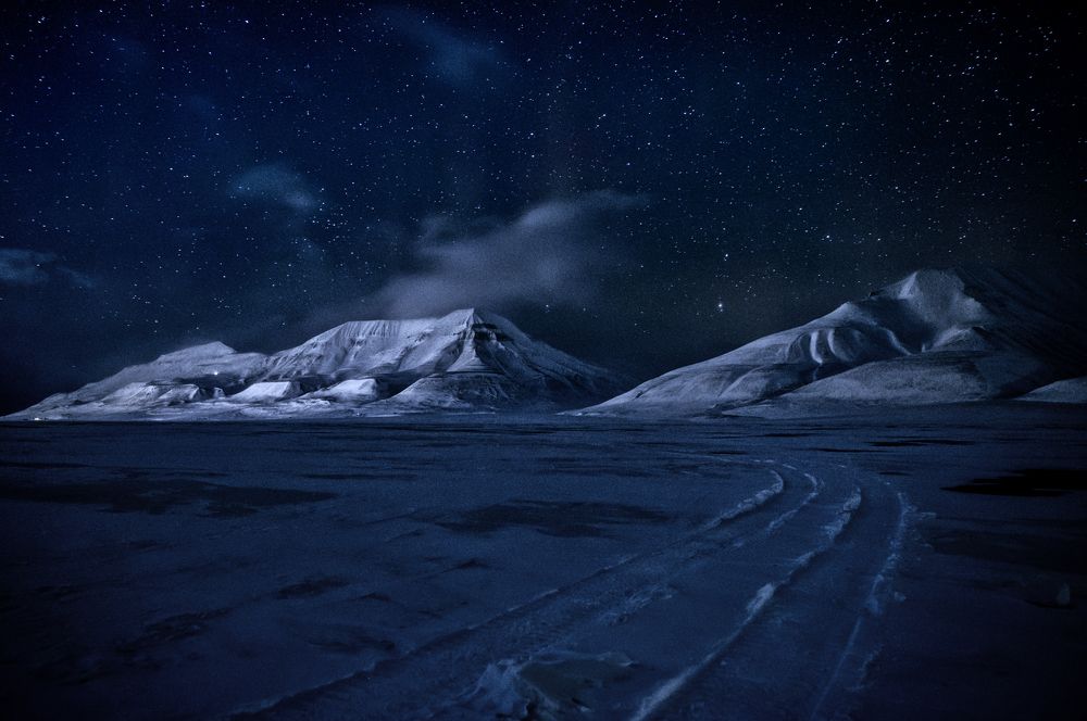 Polar night at Spitsbergen
