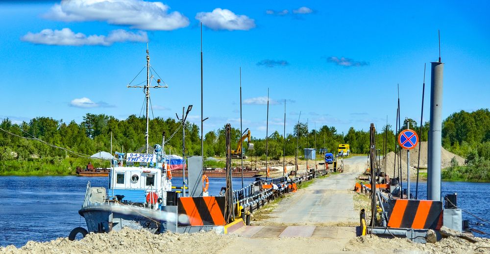 Летний мост-переправа в Охтеурье