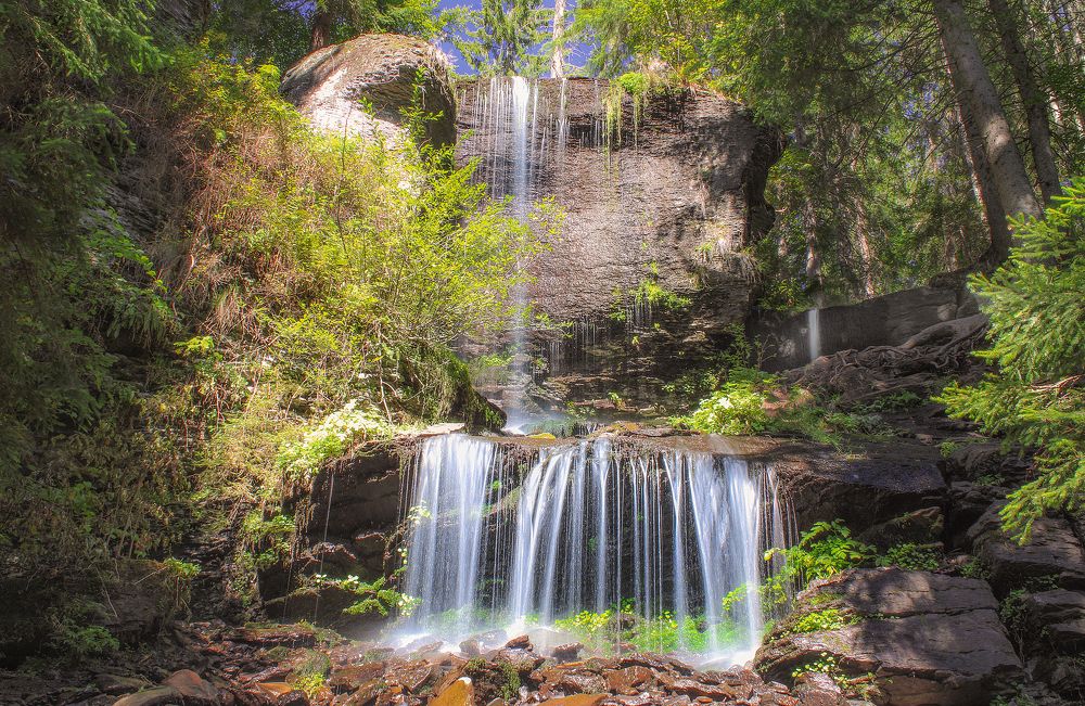 Waterfall in the Carpathians