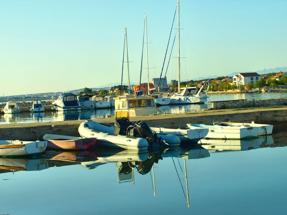 reflection, bibinje, colors, photoart, croatia, seaside, marina, boats