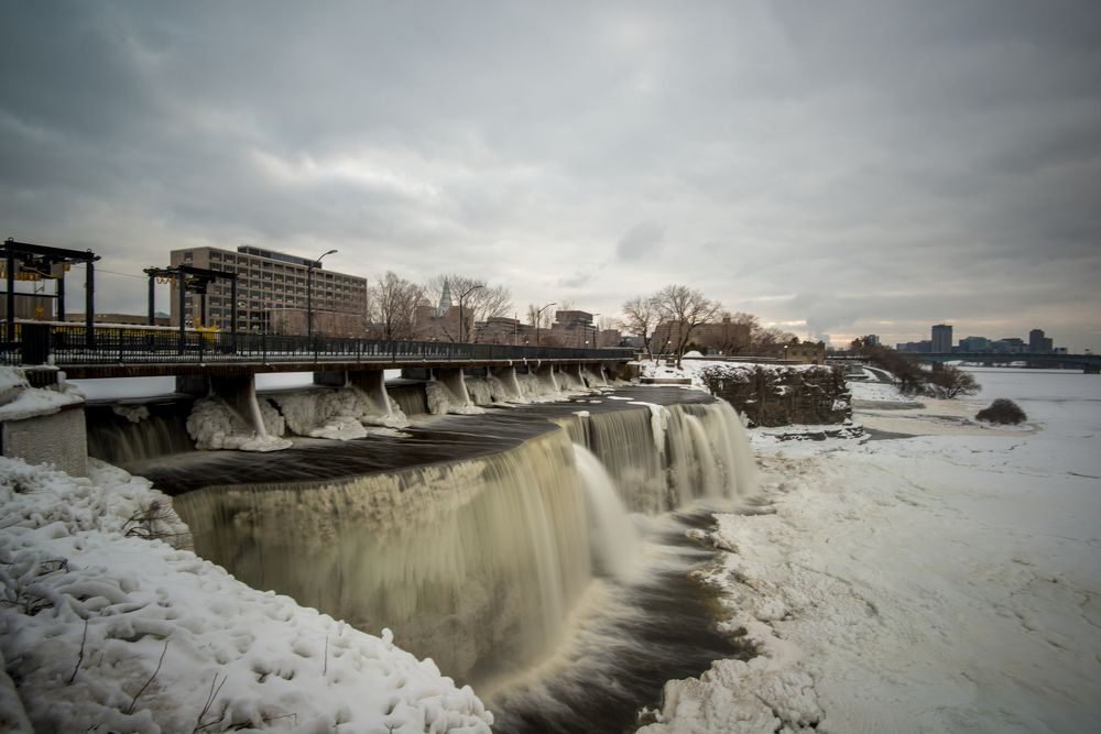 Rideau River Falls during the winter, Ottawa, Ontario, Canada