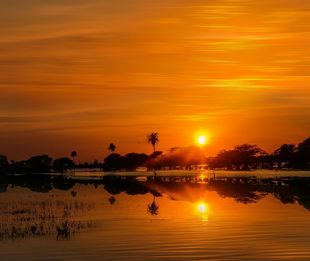 Sunset reflection