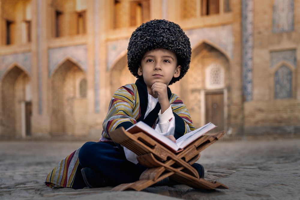 Oriental girl and boy