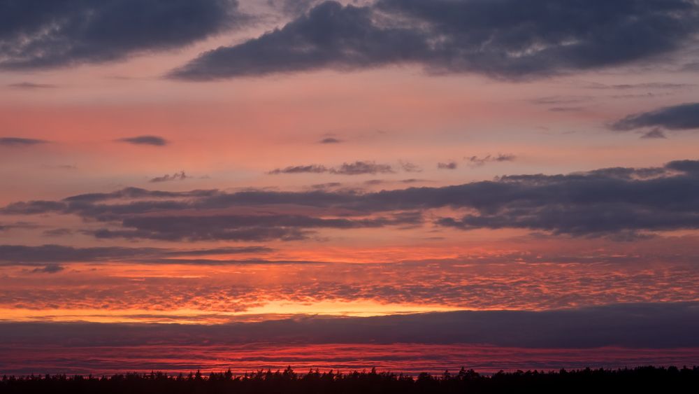 colorful dramatic sky with cloud at sunset