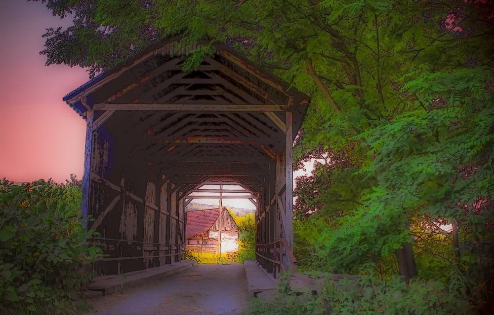 Covered bridge in Transylvania