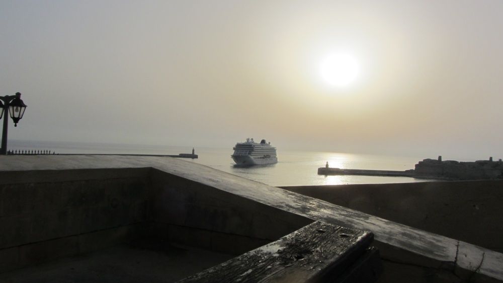 Arrival of the first Cruise ship in Malta during the pandemic.