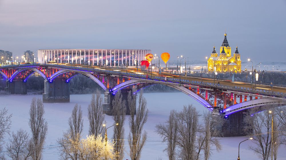 Канавинский мост в праздничной иллюминации
