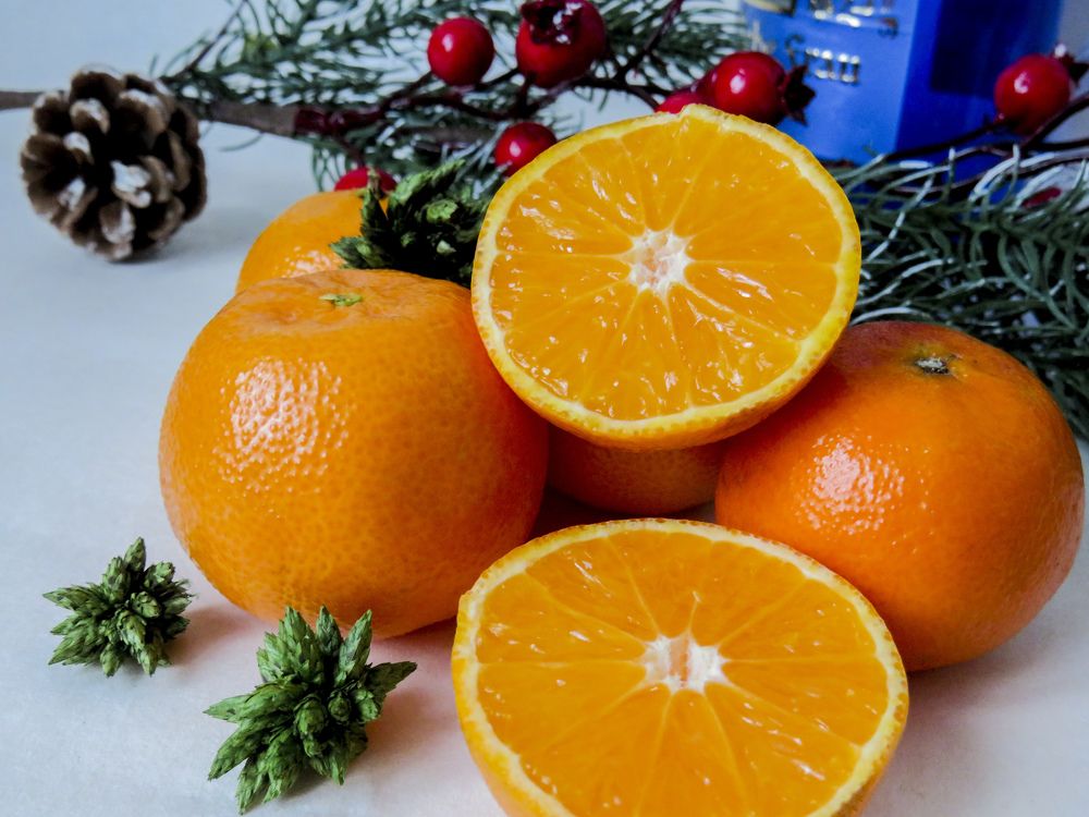 Winter still life with tangerines