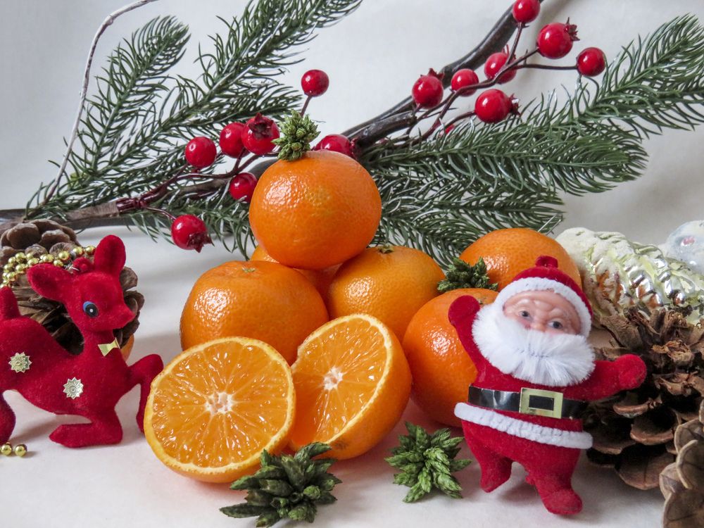 Winter still life with tangerines