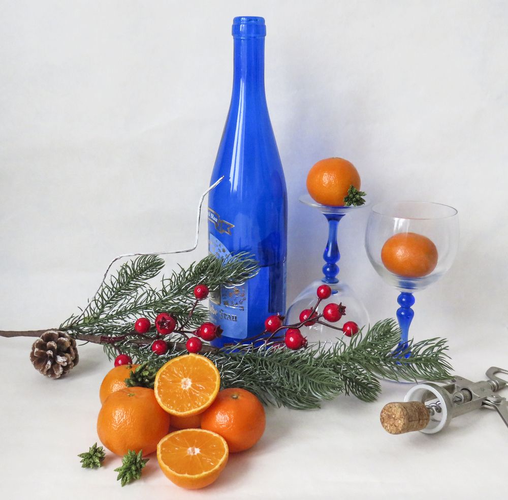 Winter still life with tangerines
