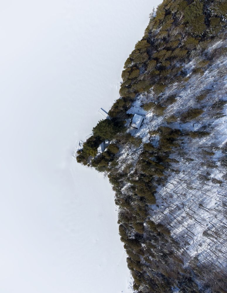 Human Face on the Frozen Lake