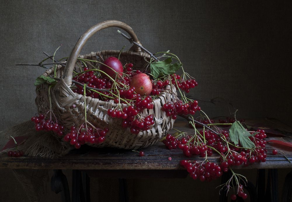 Алые гроздья калины.