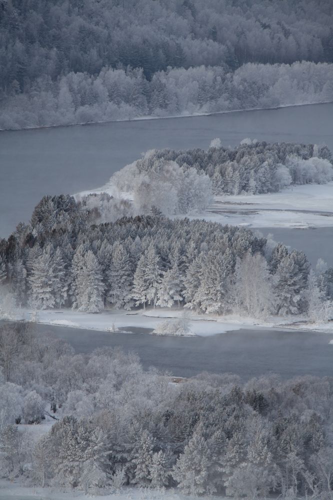 Морозное утро на Енисее
