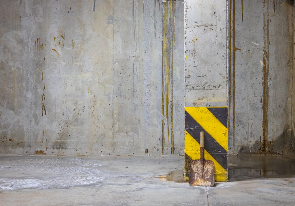 Shovel against the wall