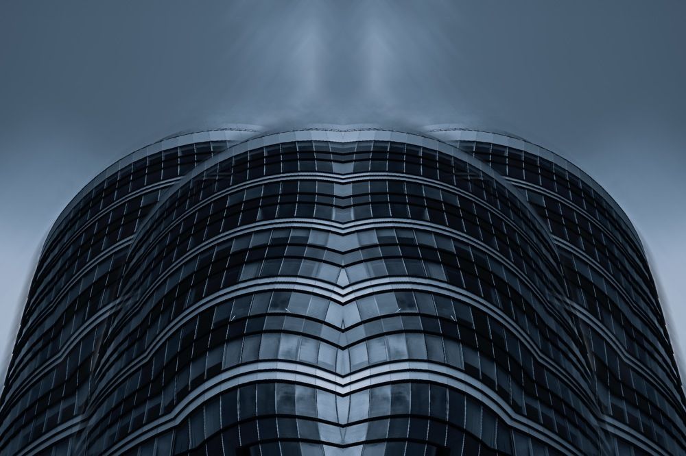 Blue glassy architecture