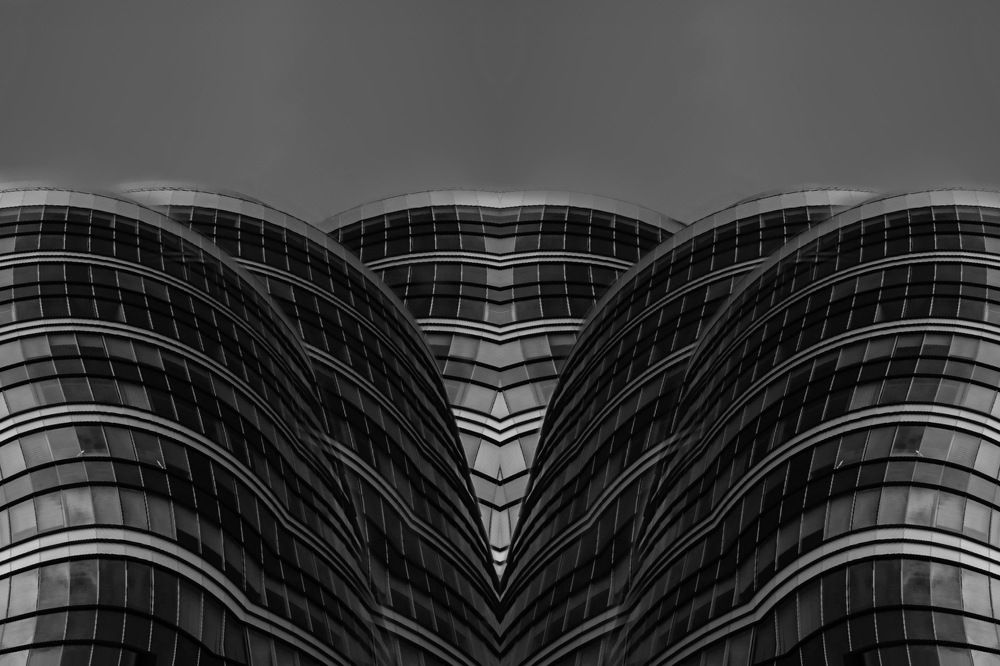 Modern glass architecture in black and white