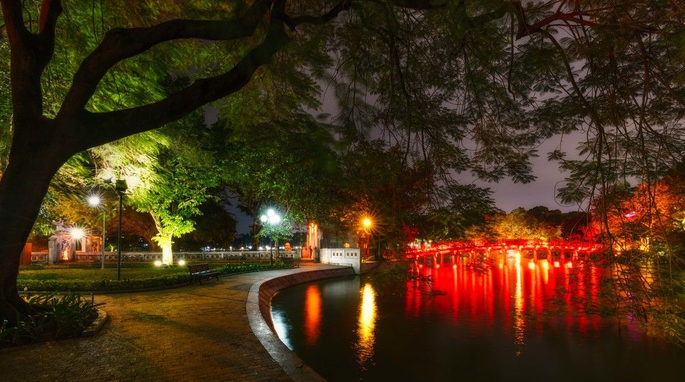 Quiet night at Ngoc Son temple -Hoan Kiem Lake