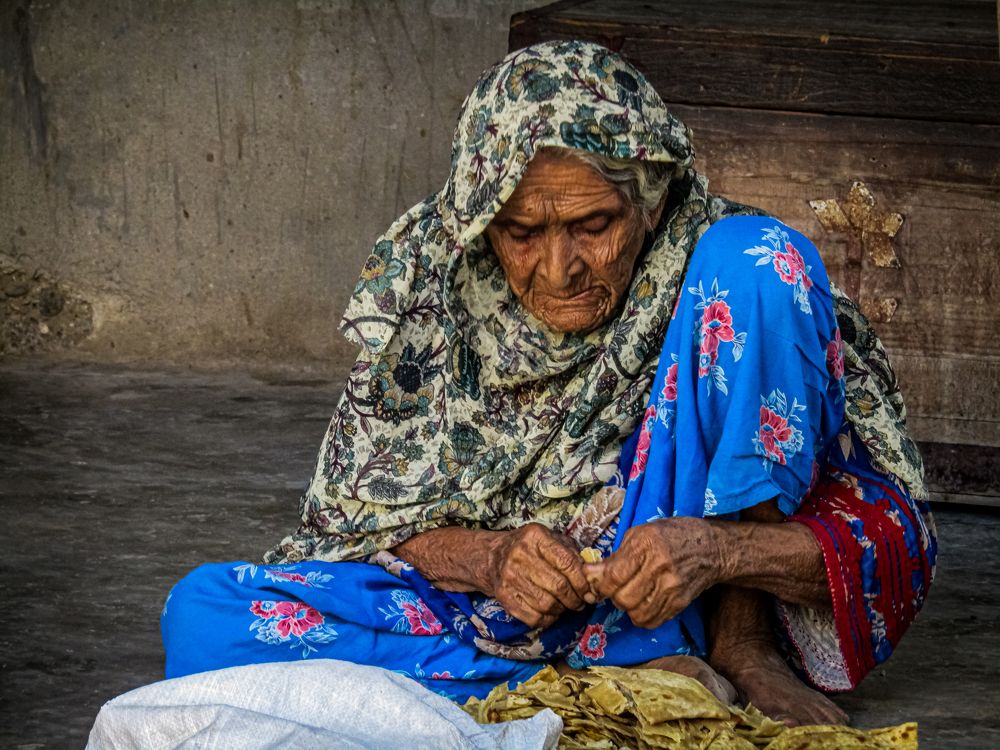 My grandmother was breaking bread for the goats
