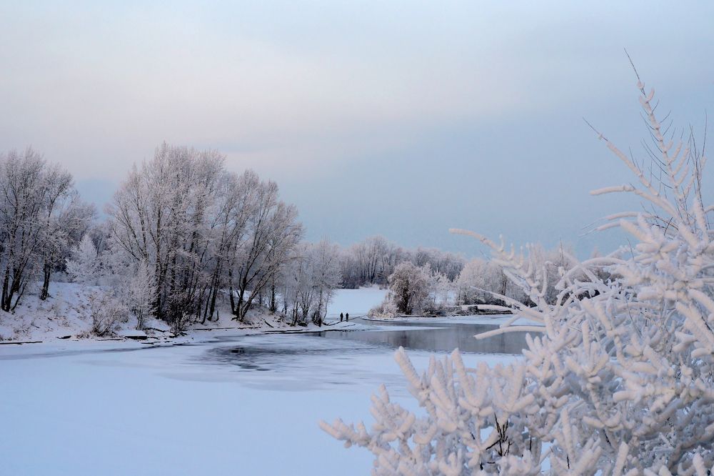 Тихий зимний вечер на Енисее