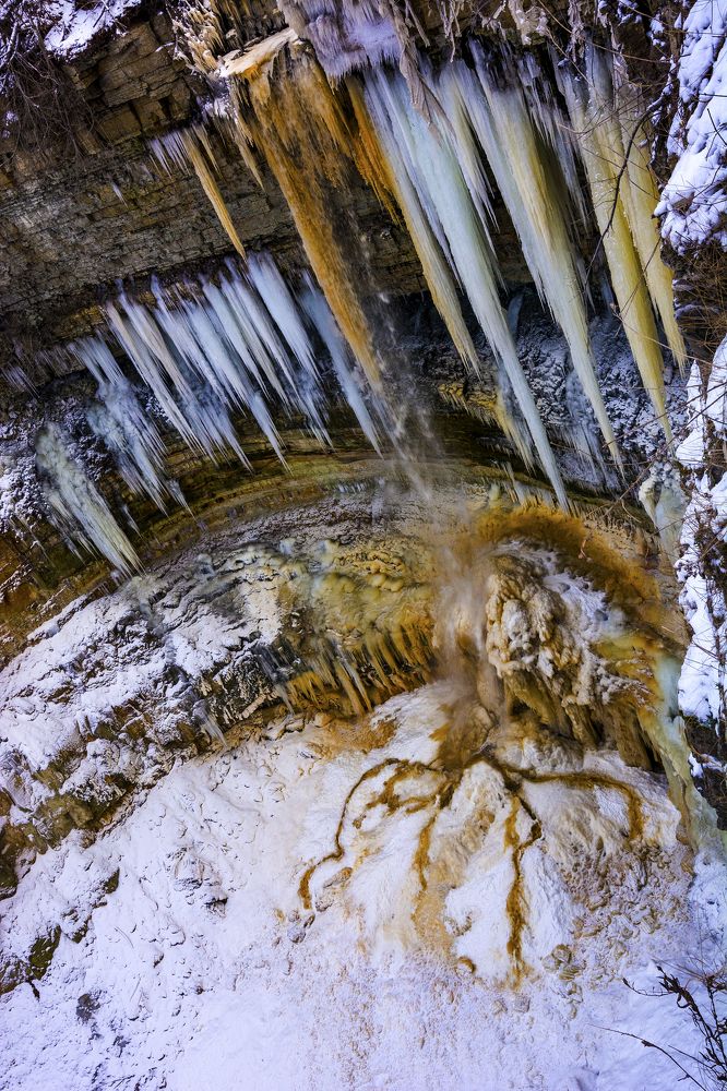 Зимний водопад Валасте