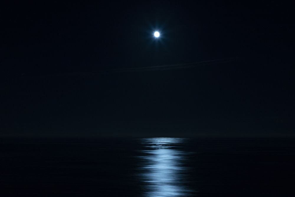 Moonlight on the sea