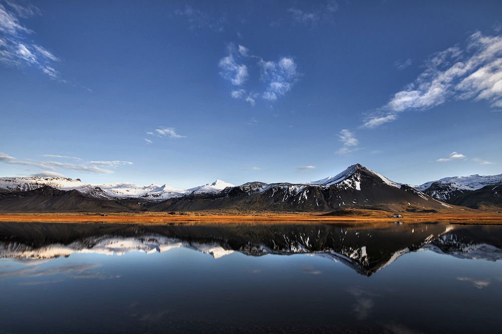 water, land, ice and sky