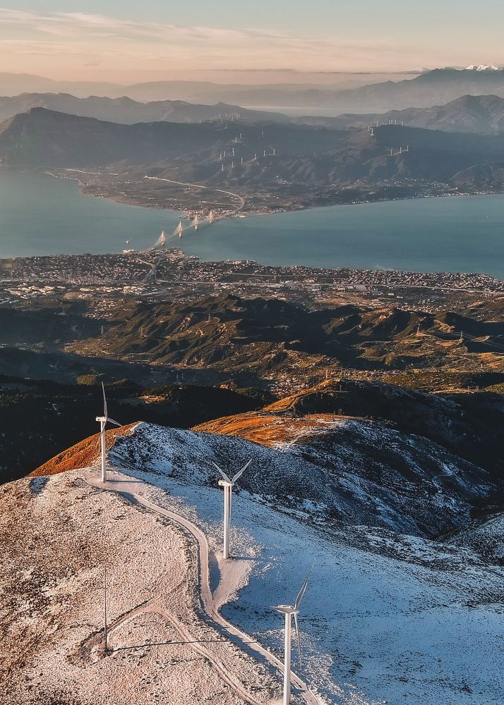 Wind turbines Panachaiko mountain