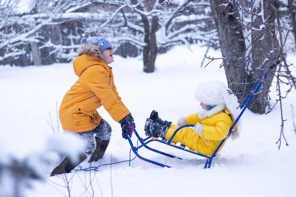 веселая зимняя прогулка