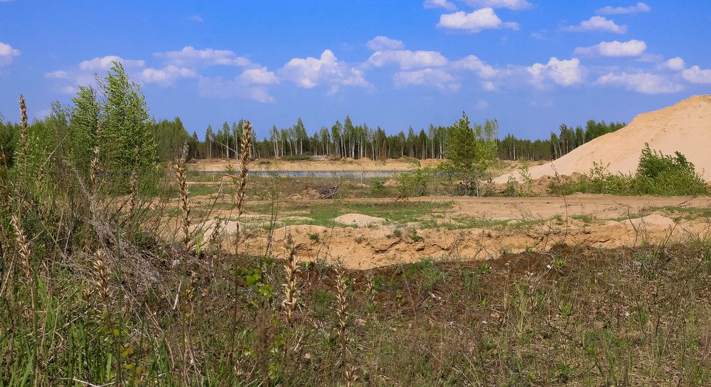 Sand quarry on a spring day
