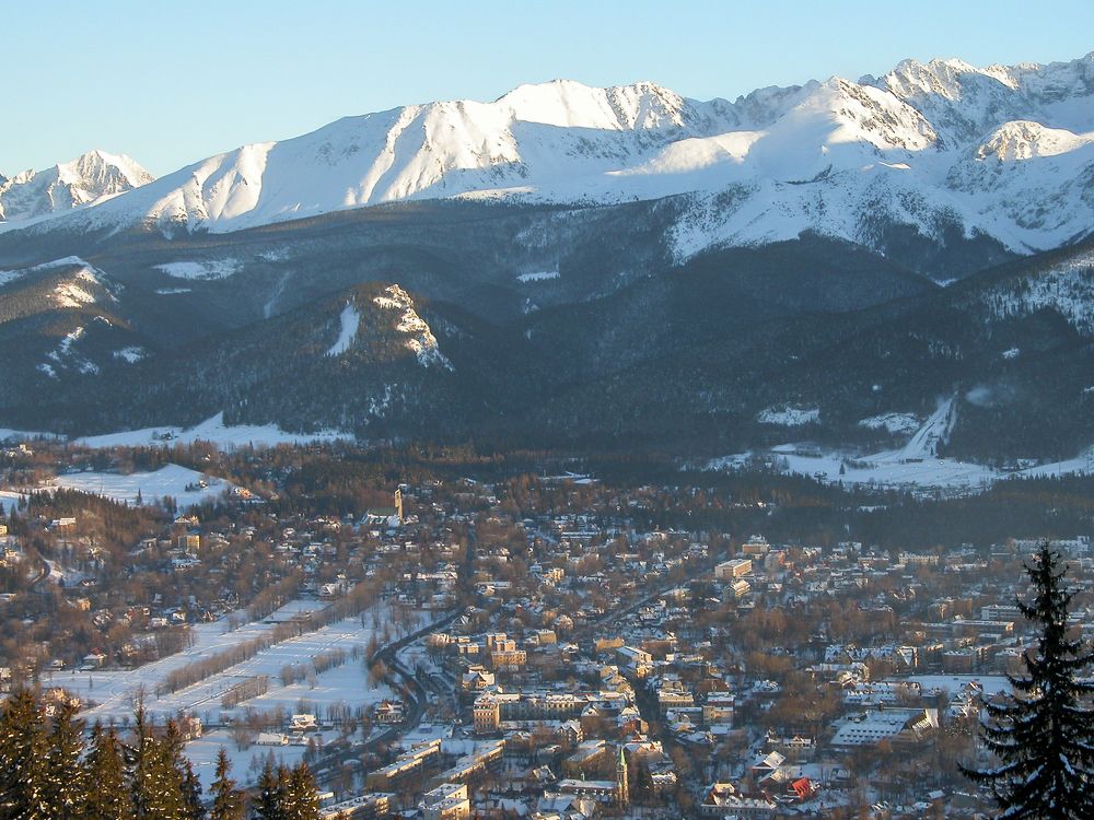 A village at the foot of the mountain