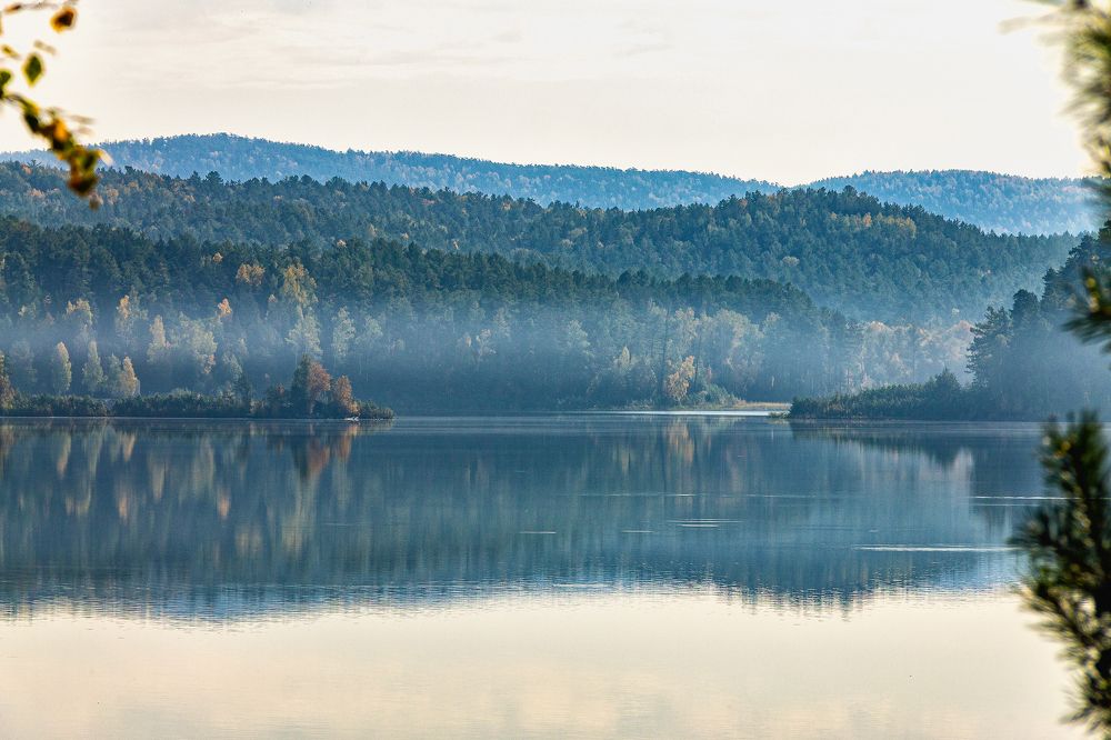 Утреннее озеро Аракуль.