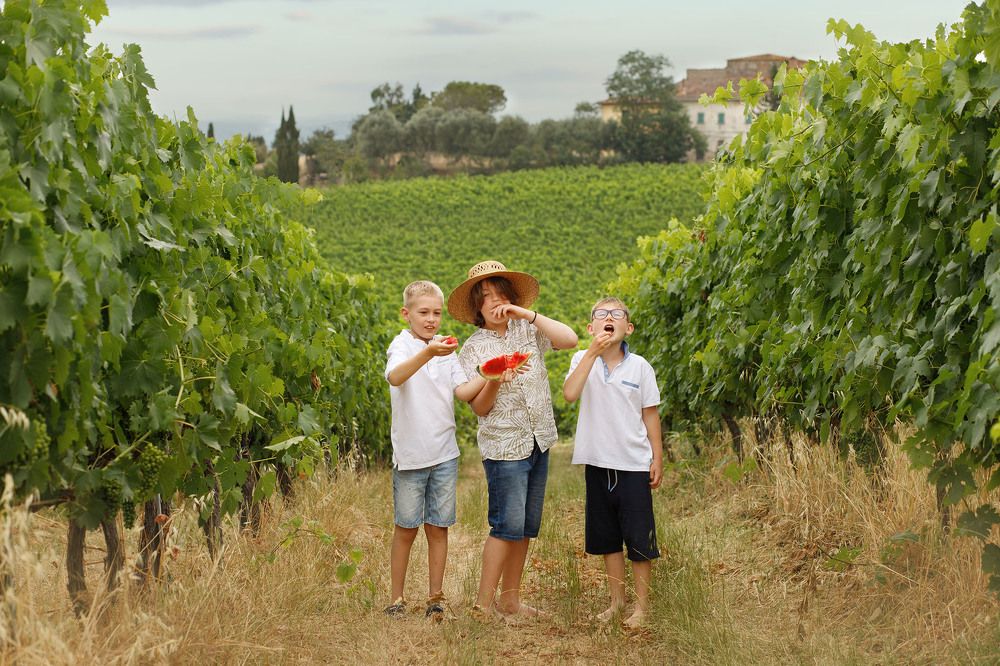 Three boys in Tuscany