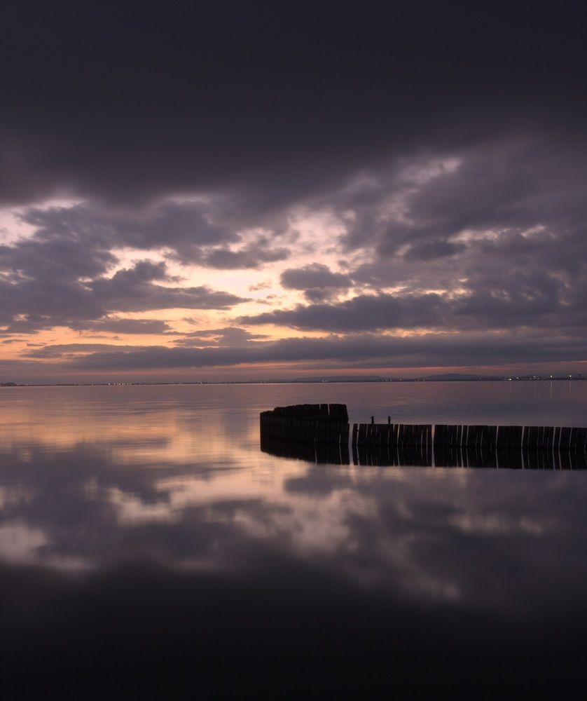 Couché de soleil sur l'île de bois