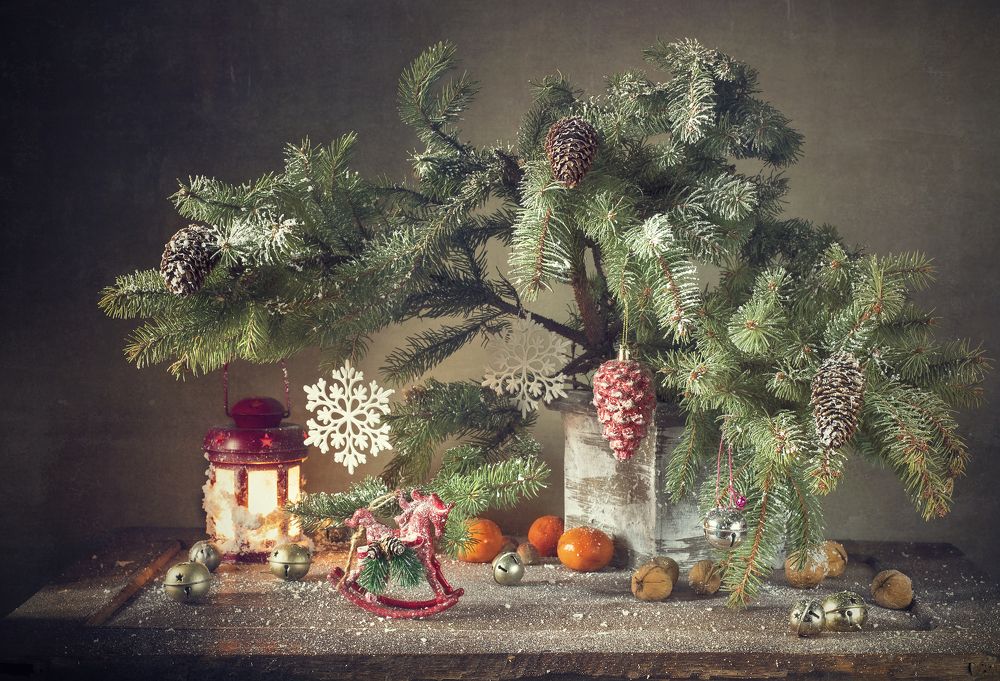 Still life with Christmas horse