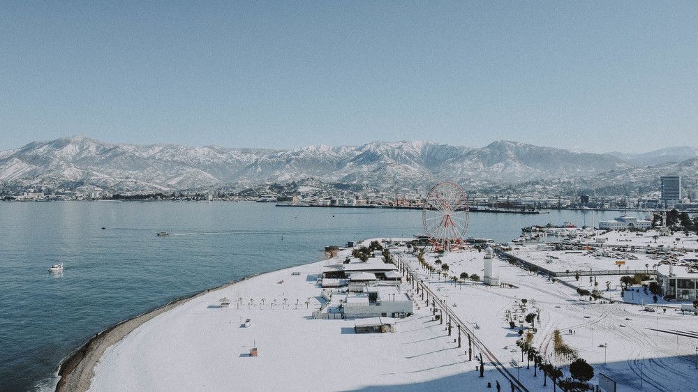 Sea...Mountains and snow...