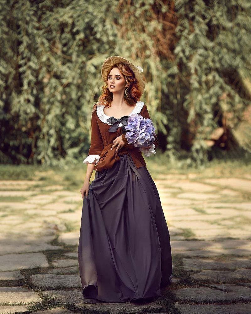 девушка в шляпе