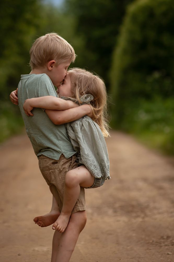 Summer. Barefoot childhood