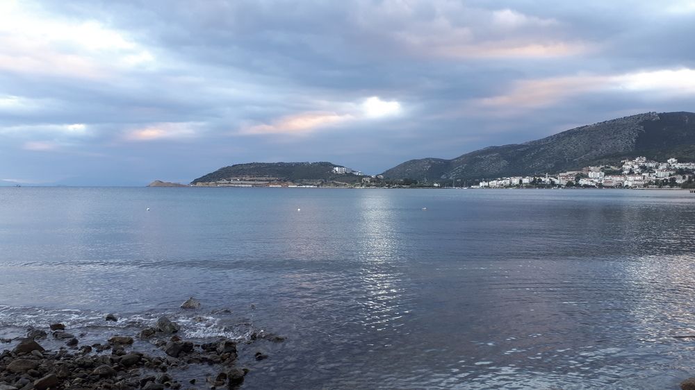 Закат в голубых оттенках .