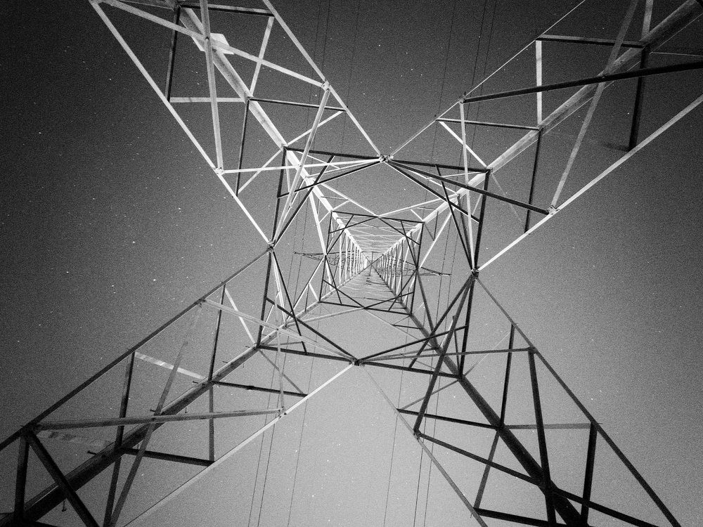 Under a power tower