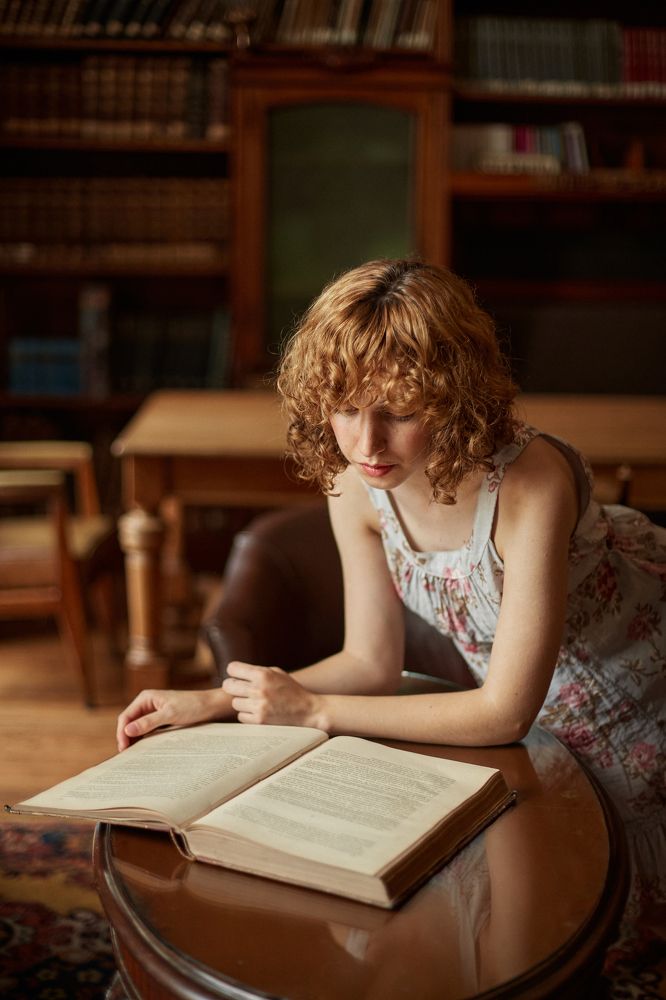 Martina at the library