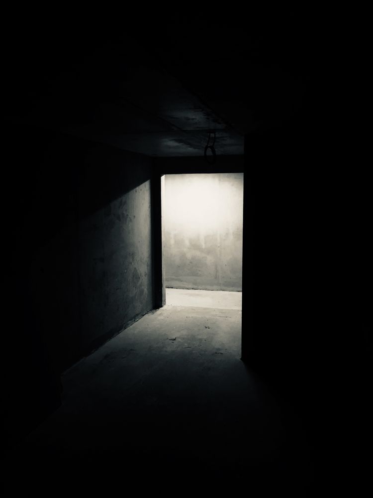 'Sweet Home 371. Finding the light. A typical confinement's night in my social housing residence in construction.(2).'